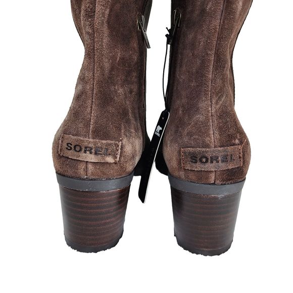 Sorel Cate Tall Brown Leather Waterproof Knee High Zip Women's Boots Size 10.5 - Picture 6 of 12